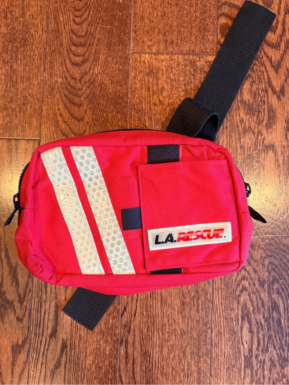 Vintage LA Rescue Red Utility Belt Bag with Reflective Accents